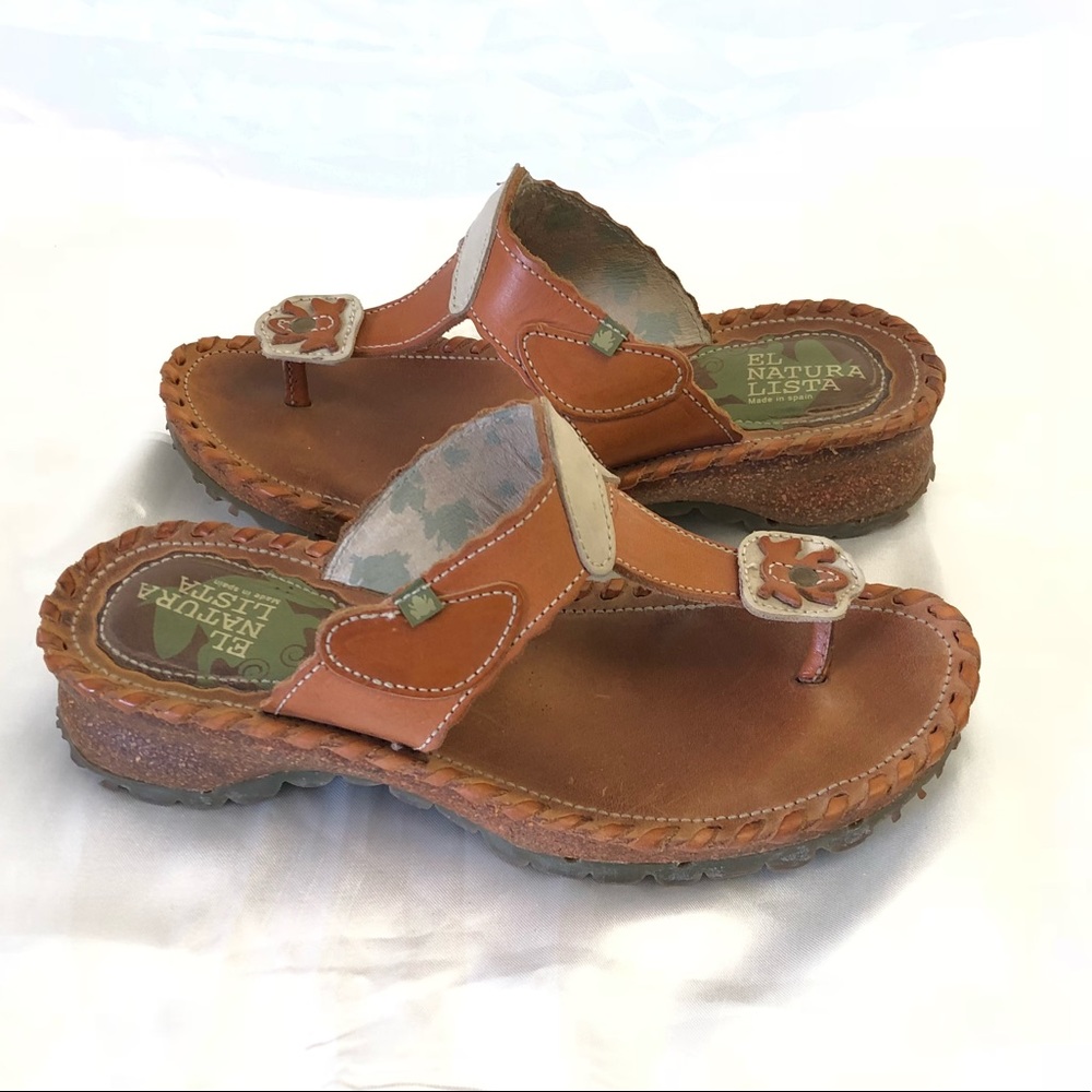 El Naturalista Brown Sandals Cork Flip Flops